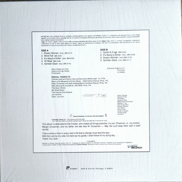 Chasman : Synth-E-Fuge (LP, Album, RE)