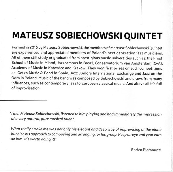 Mateusz Sobiechowski Quintet : Vital Music (CD, Album)