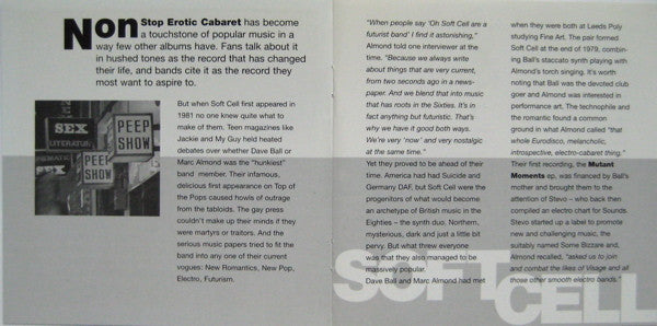 Soft Cell : Non-Stop Erotic Cabaret (CD, Album, RE, RM)