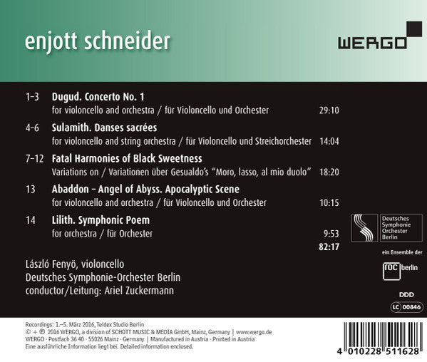 Enjott Schneider : Fatal Harmonies - Works For Cello And Orchestra (CD, Album)