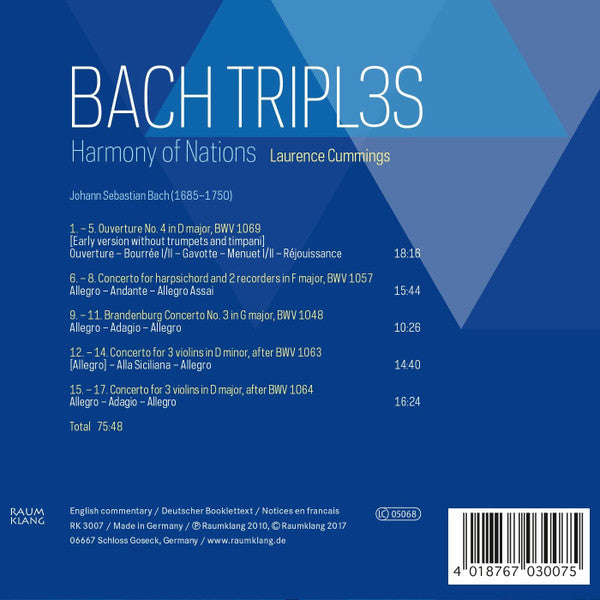 Johann Sebastian Bach, Laurence Cummings, Harmony Of Nations Baroque Orchestra : Tripl3s (CD, Album)