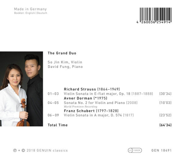 So Jin Kim, David Fung (2) : The Grand Duo: Works By Richard Strauss, Avner Dorman And Franz Schubert (CD, Album)