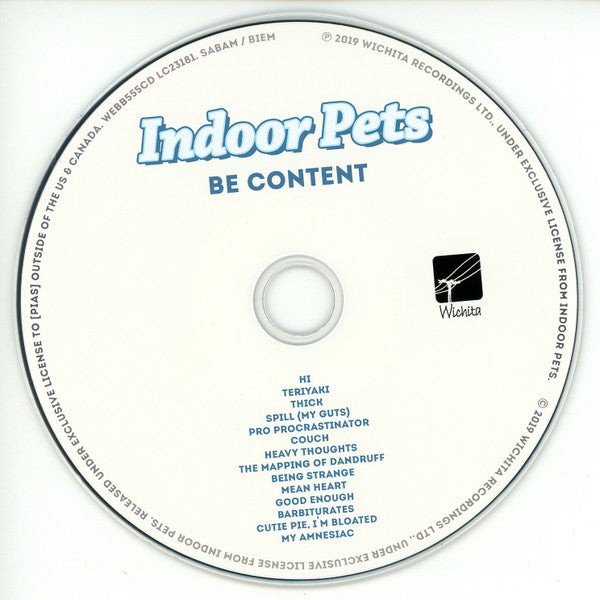 Indoor Pets : Be Content (CD, Album)