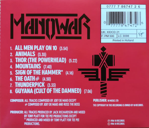 Manowar : Sign Of The Hammer (CD, Album, RE, RP)