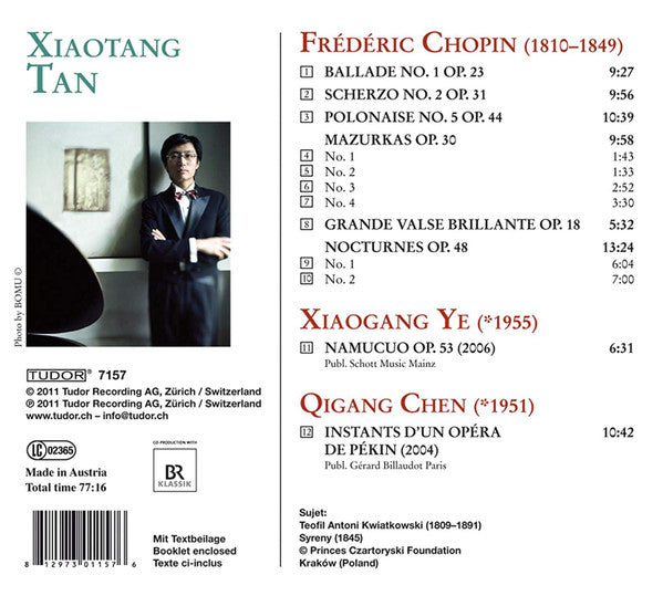 Frédéric Chopin, Qigang Chen, Xiaogang Ye | Xiaotang Tan : Chopin (CD, Album)