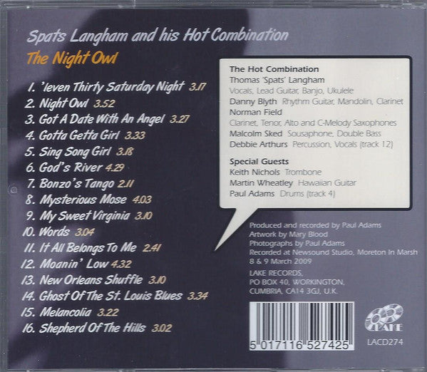 Tom Langham And The Hot Combination : The Night Owl (CD, Album)