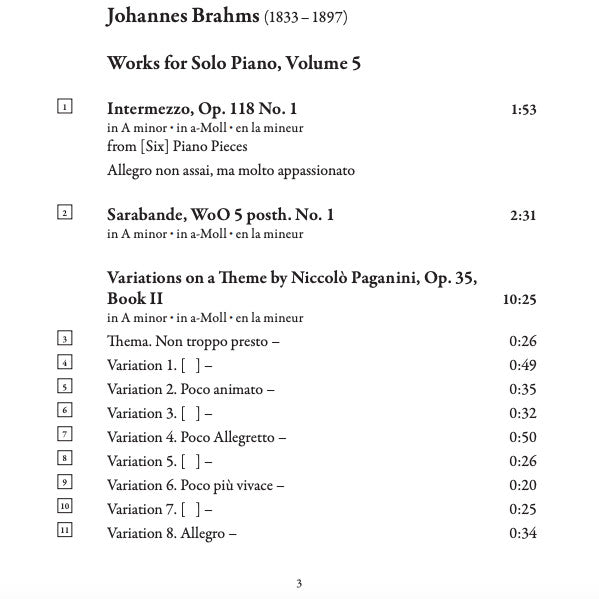 Johannes Brahms, Barry Douglas : Works For Solo Piano, Volume Five (CD, Album)
