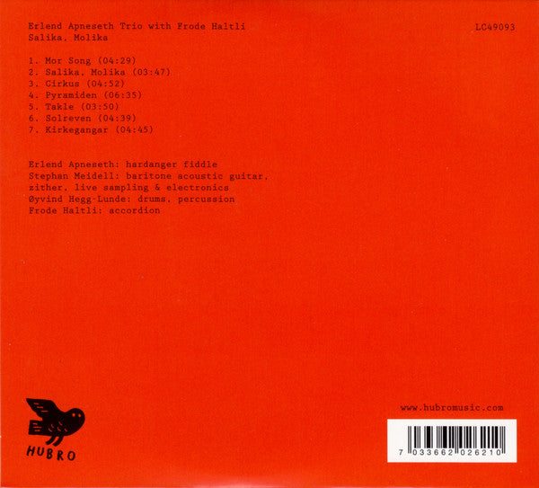 Erlend Apneseth Trio With Frode Haltli : Salika, Molika (CD, Album)