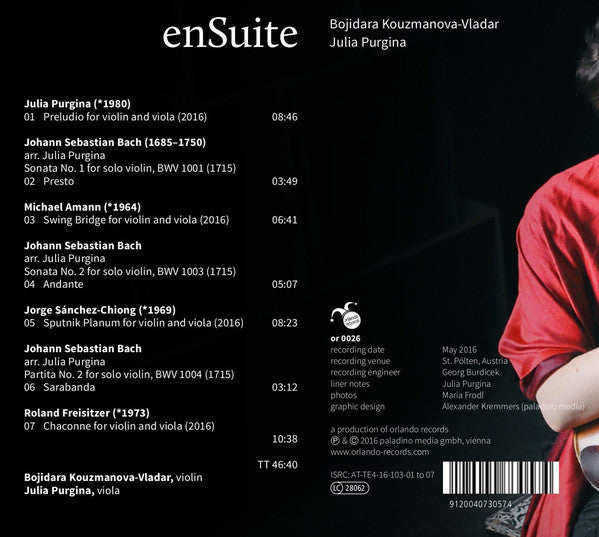 Bojidara Kouzmanova, Julia Purgina : enSuite (CD, Album)
