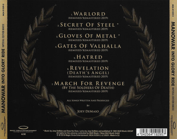 Manowar : Into Glory Ride (Imperial Edition MMXIX) (CD, Album, RE, RM)