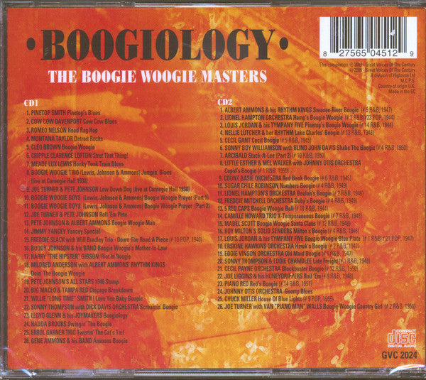 Various : Boogiology - The Boogie Woogie Masters (2xCD, Comp, RM)