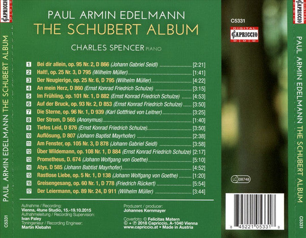 Paul Armin Edelmann, Charles Spencer (2) : The Schubert Album (CD, Album)