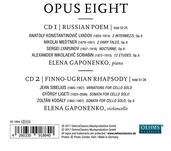 Elena Gaponenko : Opus 8 (2xCD, Album)