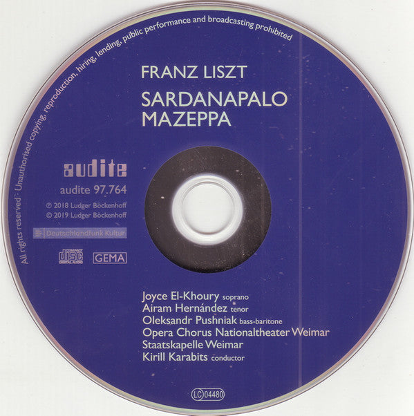 Franz Liszt, Kirill Karabits, Joyce El-Khoury, Airam Hernández, Oleksandr Pushniak : Sardanapalo, Mazeppa (CD, Album)