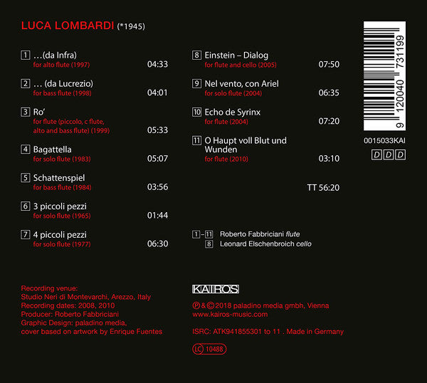 Luca Lombardi (2)  -  Roberto Fabbriciani : Music For Solo Flute (CD, Album)