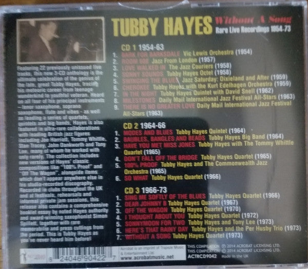 Tubby Hayes : Without A Song: Rare Live Recordings 1954-73 (3xCD, Comp)