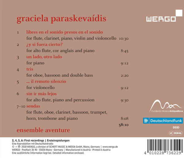 Graciela Paraskevaídis  -  Ensemble Aventure : Libres En El Sonido (CD, Album)