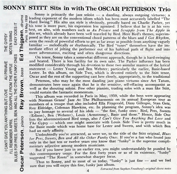 Sonny Stitt : Four Classic Albums (2xCD, Comp, RM)
