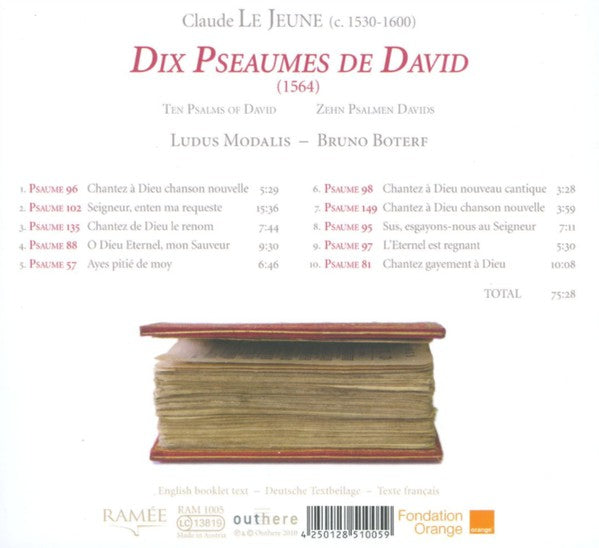 Claude Le Jeune - Ludus Modalis / Bruno Boterf : Dix Pseaumes De David (CD, Album)