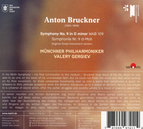 Anton Bruckner – Valery Gergiev, Münchner Philharmoniker : Symphony No. 9  (CD, Album)