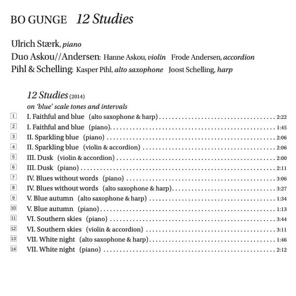 Bo Gunge, Ulrich Stærk, Duo Askou//Andersen, Pihl & Schelling : 12 Studies (CD)