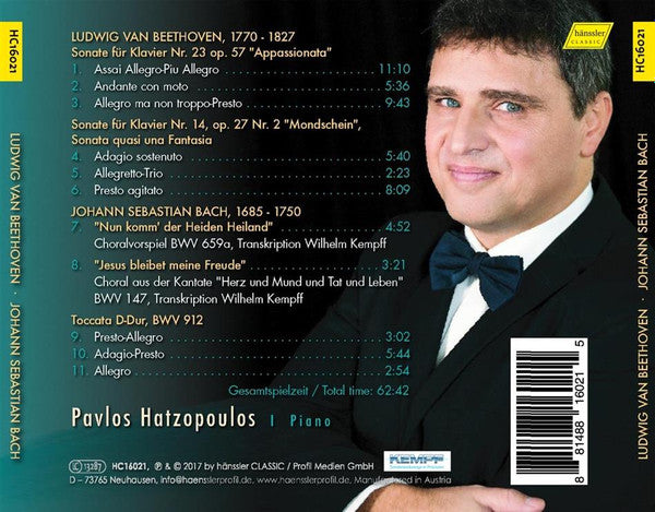 Ludwig van Beethoven, Johann Sebastian Bach, Pavlos Hatzopoulos : Sonatas; Transcriptions & Toccata (CD, Album)