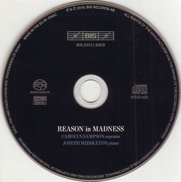 Carolyn Sampson, Joseph Middleton : Reason In Madness (SACD, Hybrid, Multichannel, Album)