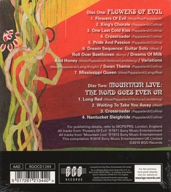 Mountain : Flowers Of Evil / Mountain Live: The Road Goes Ever On (2xCD, Comp, RM)