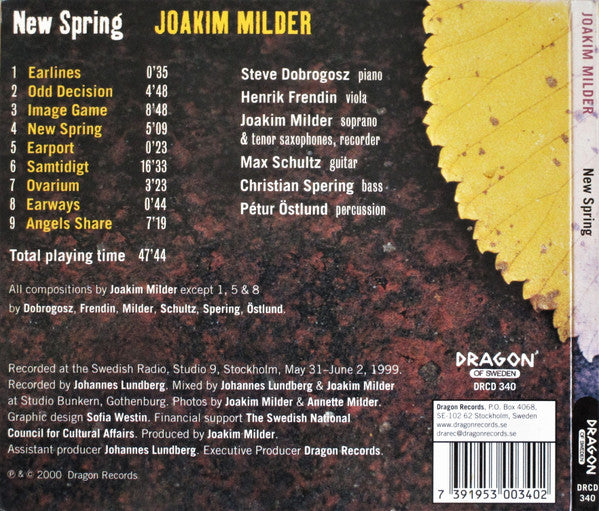 Joakim Milder : New Spring (CD, Album)