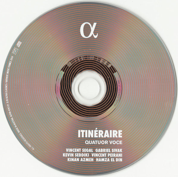 Quatuor Voce - Vincent Segal, Gabriel Sivak, Kevin Seddiki, Vincent Peirani, Kinan Azmeh, Hamza El Din : Itinéraire (CD, Album)