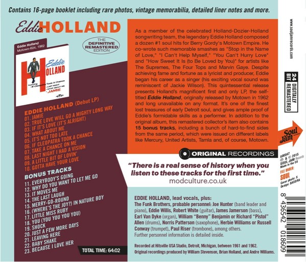 Edward Holland, Jr. : Eddie Holland - The Definitive Remastered Edition (CD, Album, RE, RM)