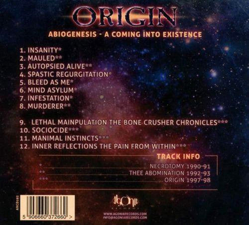 Origin (7) : Abiogenesis - A Coming Into Existence (CD, Album, Dig)
