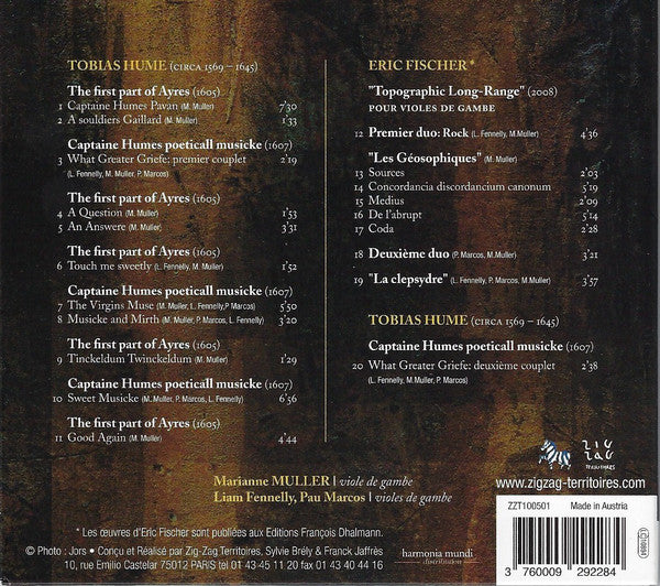 Tobias Hume, Eric Fischer (4), Marianne Muller, Liam Fennelly, Pau Marcos : Poeticall Musicke... Topographic Long-Range (CD, Album)