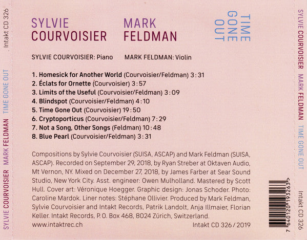 Mark Feldman / Sylvie Courvoisier : Time Gone Out (CD, Album)