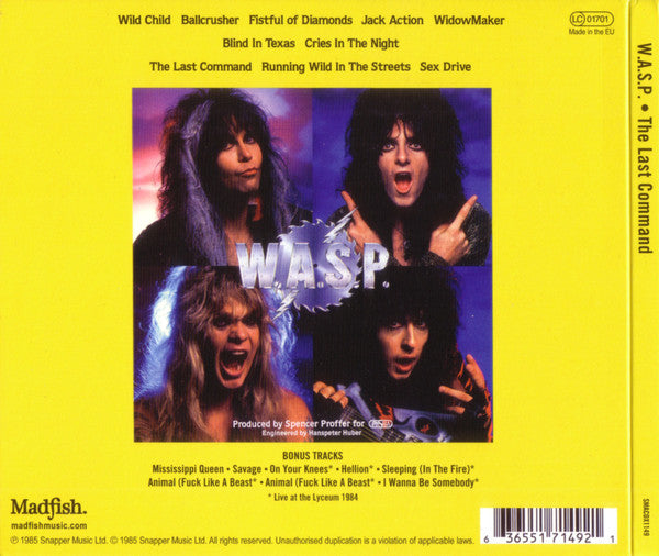 W.A.S.P. : The Last Command (CD, Album, M/Print, RE, Dig)