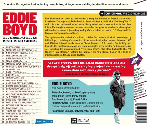 Eddie Boyd : Blue Monday Blues 1950 - 1960 Sides (CD, Comp, RM)