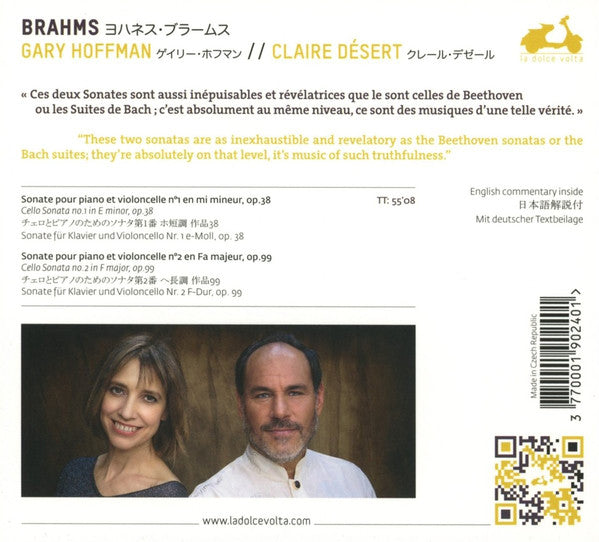 Johannes Brahms, Gary Hoffman (3), Claire Désert : Cello Sonatas (CD, Album)