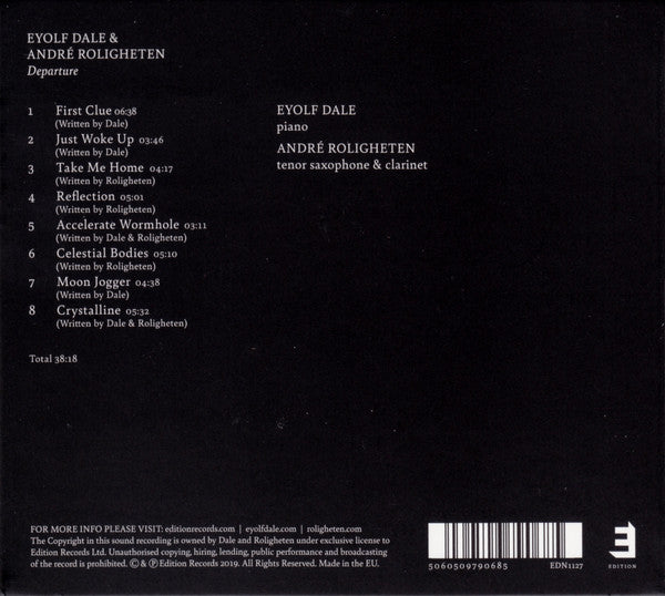 Eyolf Dale & André Roligheten : Departure (CD, Album)