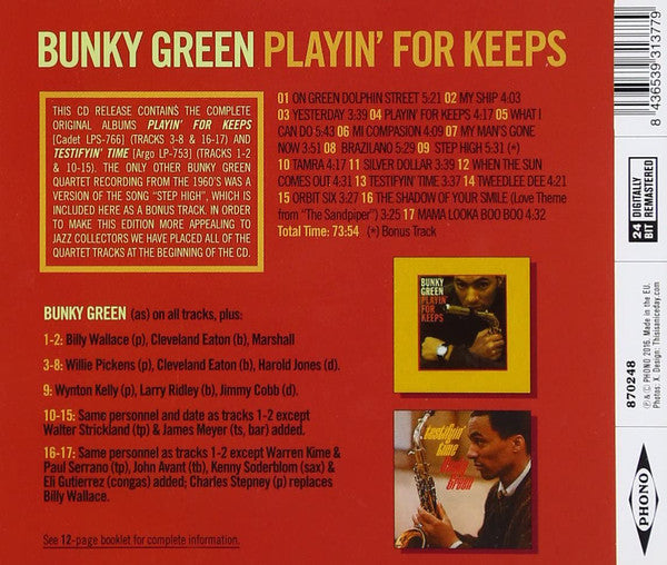 Bunky Green : Playin' For Keeps (CD, Comp)