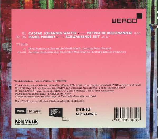 MusikFabrik | Caspar Johannes Walter ✕ Isabel Mundry : Fächer (CD, Album)