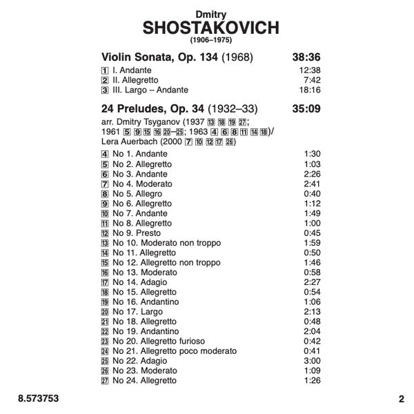 Dmitri Shostakovich, Sergeij Dogadin, Nikolai Tokarev : Violin Sonata; 24 Preludes (CD, Album)