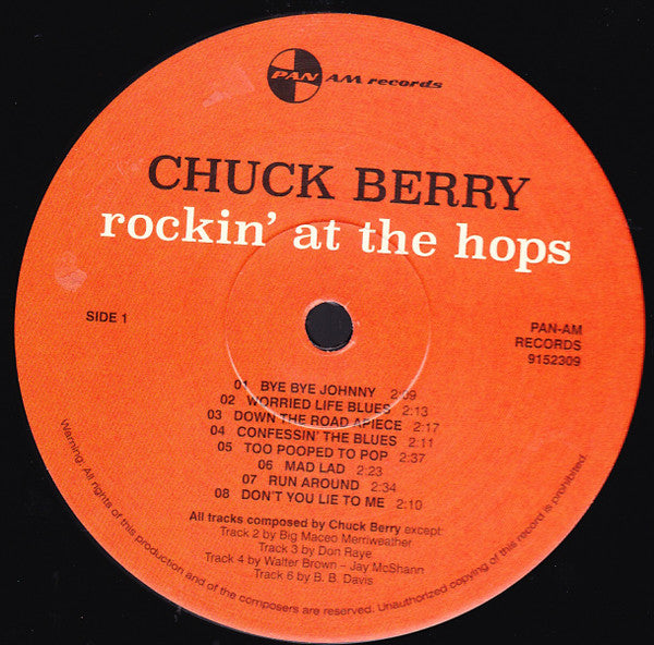 Chuck Berry : Rockin' At The Hops (LP, Album, Ltd, RE)