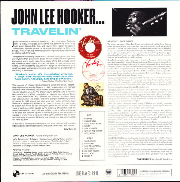 John Lee Hooker : Travelin' (LP, Album, Ltd, RE)