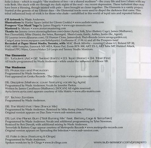Prospero : Folie à Deux - The Elements & The Madness (CD, Album)
