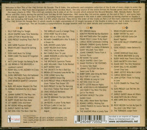 Various : 1962 British Hit Parade - Britain's Greatest Hits Vol. 11, The B-sides - Part 2 (4xCD, Comp)