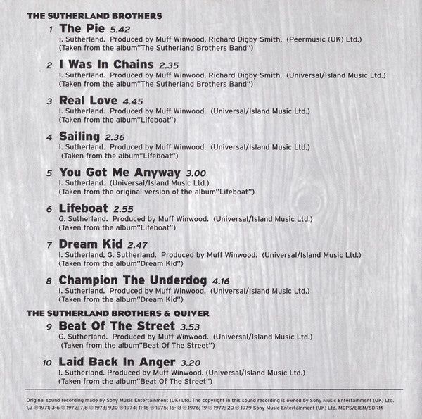 Sutherland Brothers & Quiver : The Very Best Of The Sutherland Brothers & Quiver (CD, Comp)