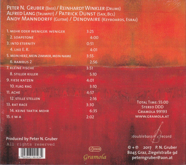 Peter Niklas Gruber : Bzw (CD, Album)