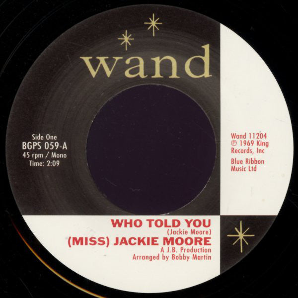 Jackie Moore : Who Told You / The Same Change (7", Mono)