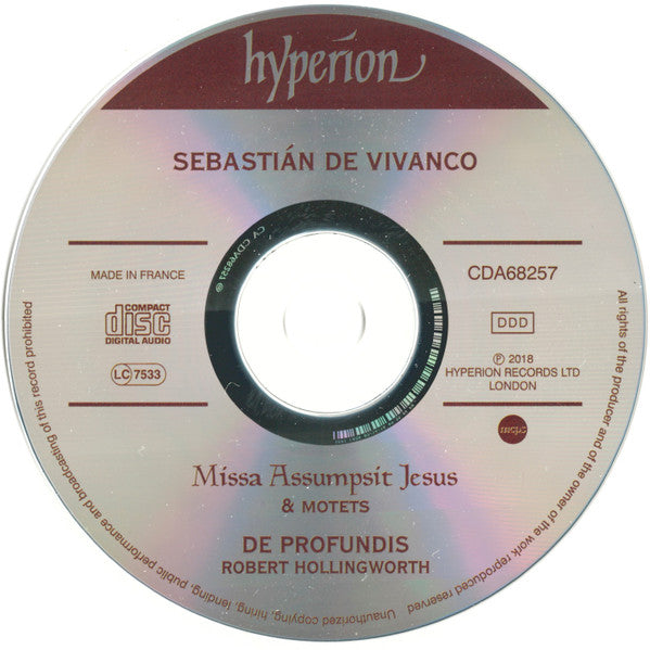 Sebastián De Vivanco – De Profundis (7), Robert Hollingworth : Missa Assumpsit Jesus (CD, Album)