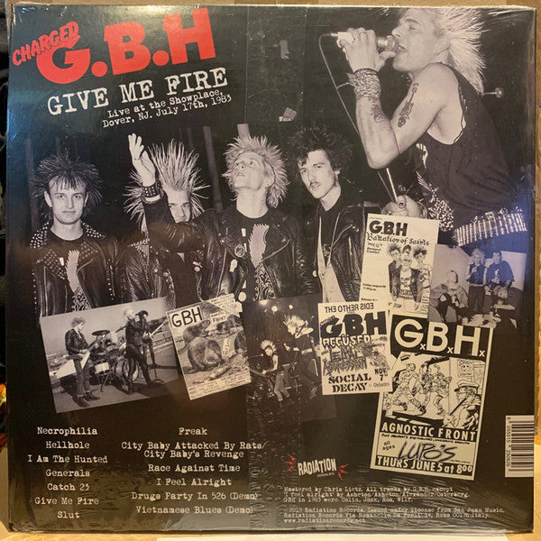 G.B.H. : Give Me Fire (Live At The Showplace, Dover, NJ. July 17th, 1983) (LP, Ltd, Num, Yel)